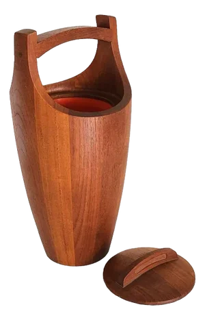 1950s Dansk Teak Wood Congo/Viking Ice Bucket With Lid