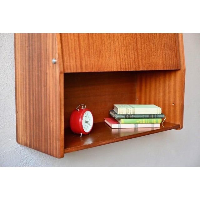 Wood Scandinavian Wall-Mounted Secretary Desk, 1960s For Sale - Image 7 of 18