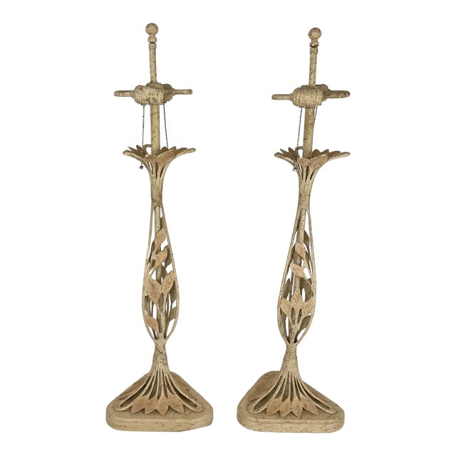 1980s Fredric Cooper Metal Lamps - a Pair For Sale