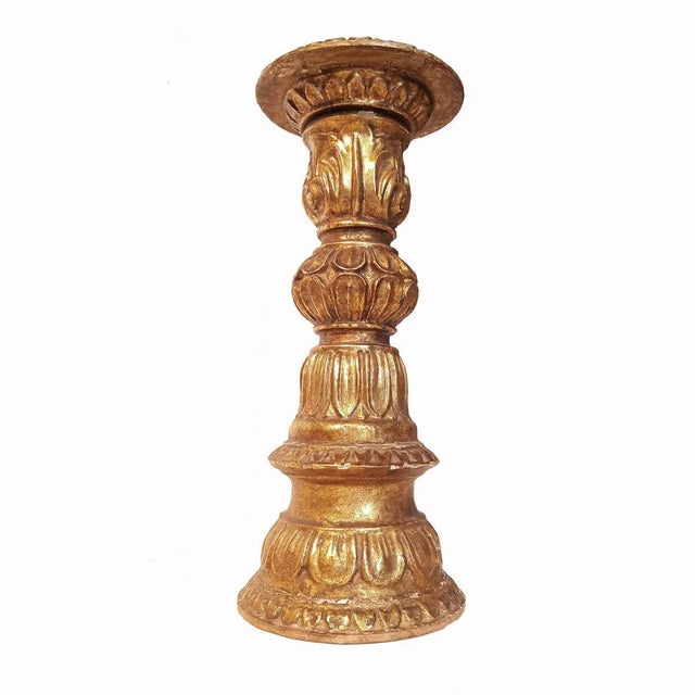 Giltwood Decorative Candlestick For Sale - Image 4 of 10
