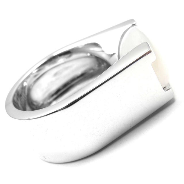 Contemporary Cartier 18k White Gold Moonstone Large Ring Size 50 US 5 1/4 For Sale - Image 3 of 10