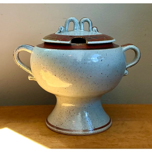 Vintage Speckled Ceramic Footed Tureen For Sale In West Palm - Image 6 of 12