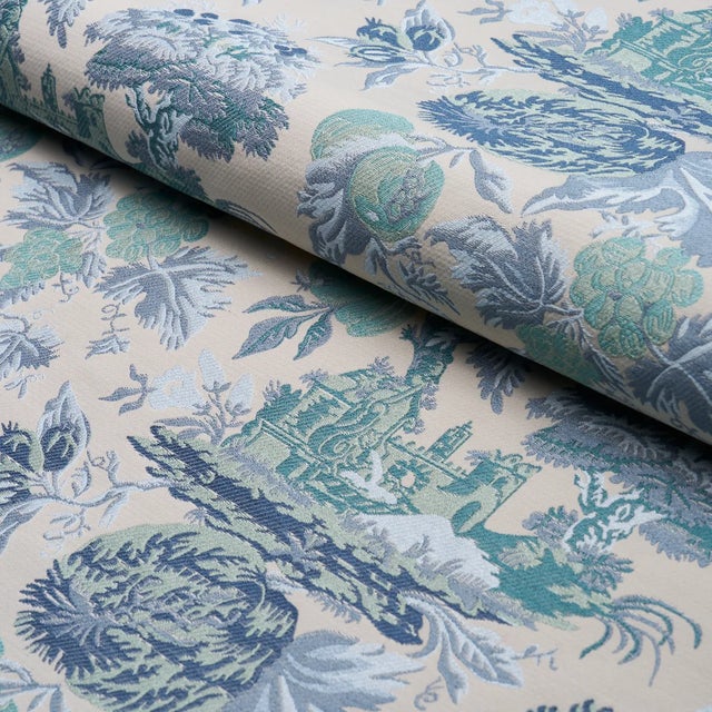 Schumacher SAMPLE - Schumacher x Timothy Corrigan Jardin De Louis Fabric In Indigo For Sale - Image 4 of 5