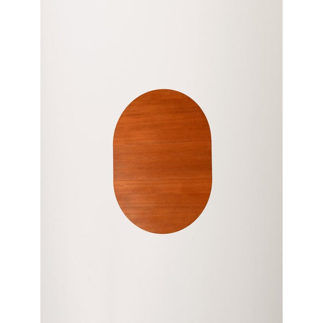 Brown Scandinavian Teak Extendable Round Table, 1960s For Sale - Image 8 of 9