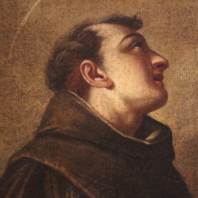 Italian Artist, Adoration of Friars with Cherubs, 1670, Oil on Canvas For Sale - Image 9 of 16