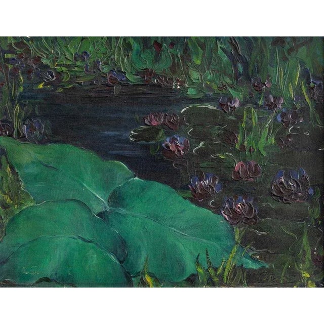 An early 20th-century oil on canvas by French artist Marcel Pottier (1908-1949), offering a striking close-up view of a...