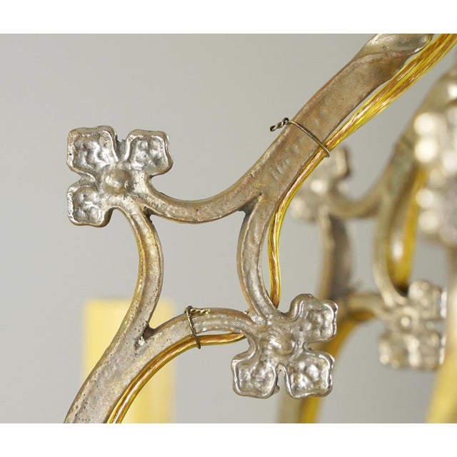 Silver Mid 20th Century Gothic Nickel Plated Bronze Chandelier For Sale - Image 8 of 16