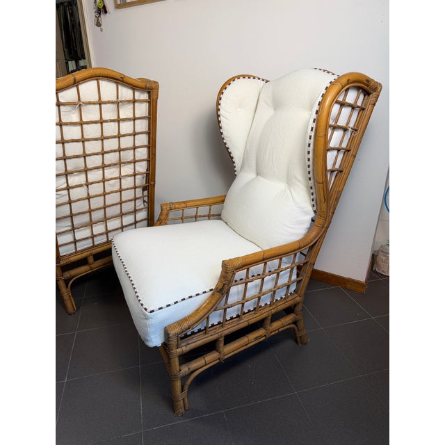 Vintage Bamboo Armchairs, 1990, Set of 2 For Sale - Image 12 of 15