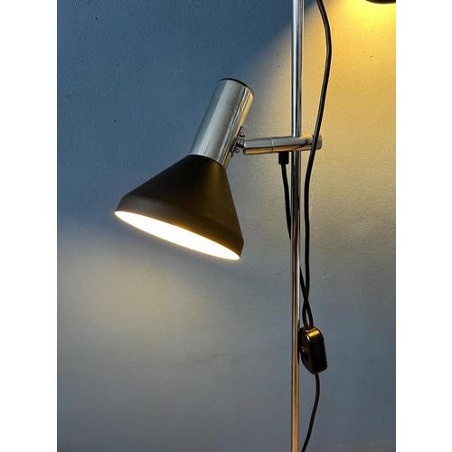 Vintage Black Floor Lamp with Two Aluminum Spots For Sale - Image 5 of 13