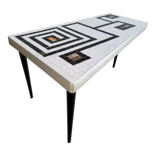 Geometric Mosaic Tile Coffee Table Mid-Century Modern For Sale