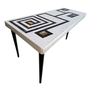 Geometric Mosaic Tile Coffee Table Mid-Century Modern