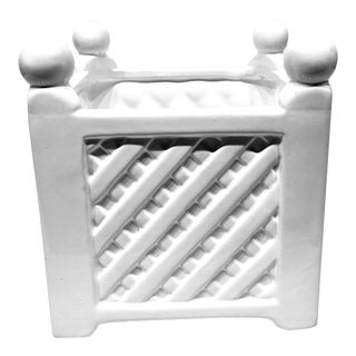 French Lattice Square Planter For Sale