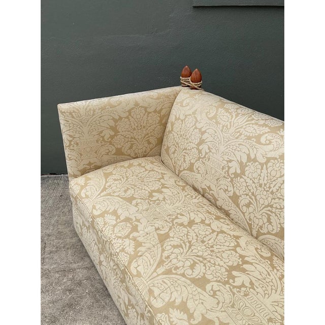 Vintage Edward Ferrell Jacquard Fleur De Lys Knole Sofa For Sale - Image 12 of 13