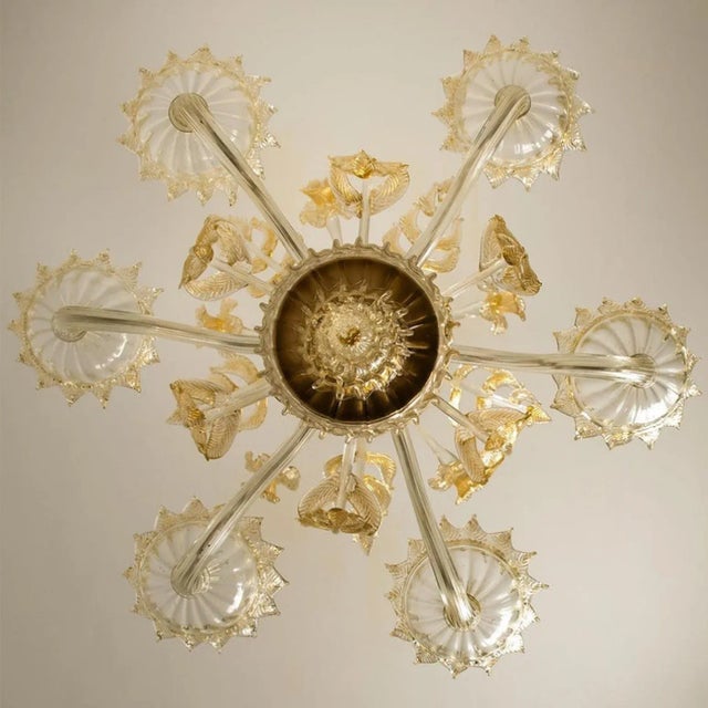 Large Venetian Chandelier in Gilded Murano Glass from Barovier, 1950s For Sale - Image 15 of 18