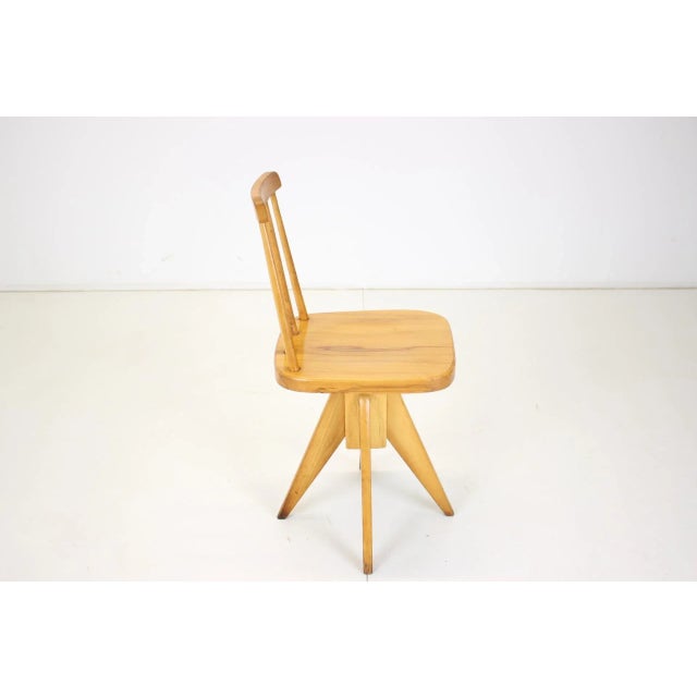 Mid-Century Modern Mid-Century Wood Revolving Chair, Czechoslovakia, 1970s For Sale - Image 3 of 15