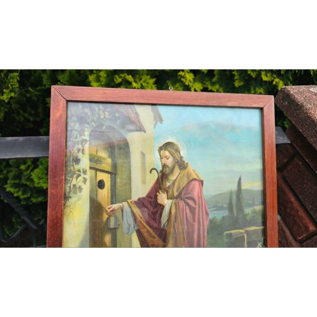Oswald Voelkel, Knock and It Shall Be Opened Unto You, 1900s, Chromolithograph, Framed For Sale - Image 4 of 10