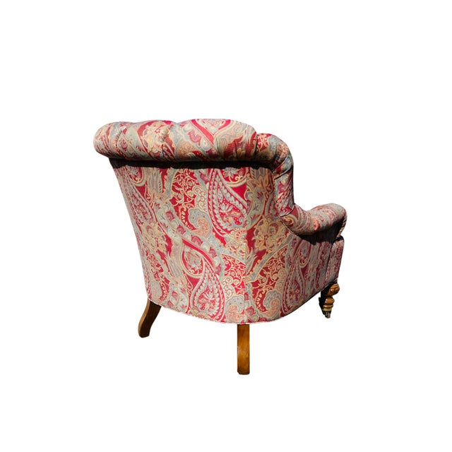 Pair of Baker Furniture Tufted Club Armchairs in the Manner of George Smith For Sale - Image 10 of 18