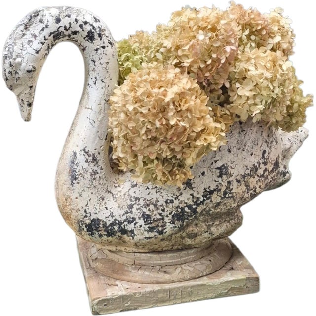 1930s Early Concrete Swan on Plinth For Sale - Image 4 of 5