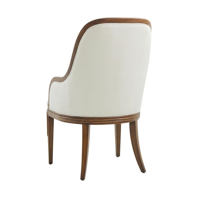 Brown Walnut Art Deco Style Upholstered Dining Armchairs- Sets of 2 For Sale - Image 8 of 11