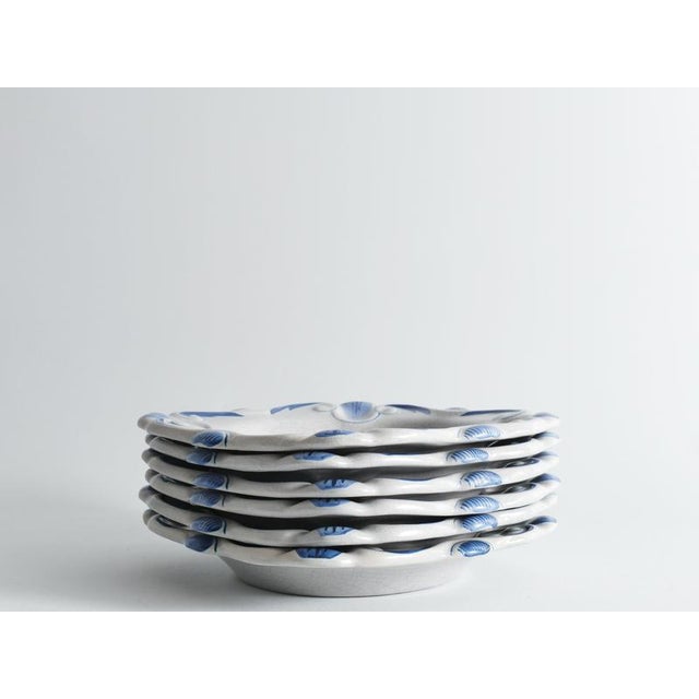 Swedish Scalloped Ceramic Side Plates by Allan Ebeling for Bo Fajans, 1930s, Set of 6 For Sale - Image 11 of 17