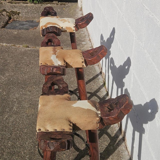 Vintage Brutalist Marbella Stools, 1960s, Set of 3 For Sale - Image 4 of 16