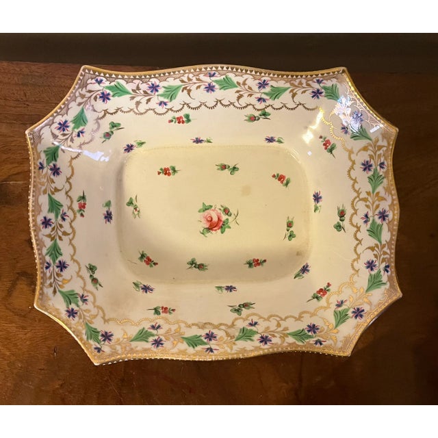 Antique Early 19th Century English Sprig Porcelain Footed Compote Bowl For Sale - Image 4 of 12