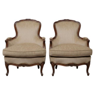 19th Century Italian Louis XV Style Bergeres-Pair For Sale
