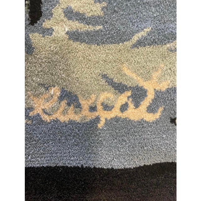 Arts & Crafts 1950s Jean Lurcat “Le Bouc Bleu” Wool Tapestry For Sale - Image 3 of 12