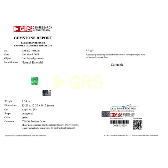 Contemporary GRS 9.54 Carat Colombian Emerald Insignificant Oil and Diamond Halo Mens Ring, Size 8.5 For Sale - Image 3 of 11