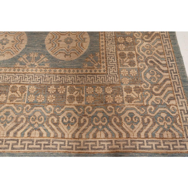 Textile Inspired Traditional Rug Medallion Light Beige "Rondelle" by Doris Leslie Blau For Sale - Image 7 of 8
