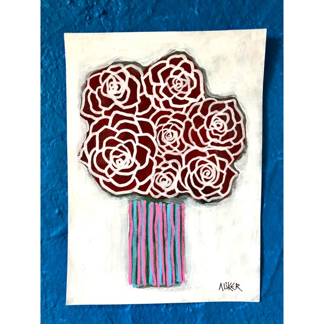 A completely unique and original artwork by Auker. COA included. Unframed. Please contact Chairish regarding combined...