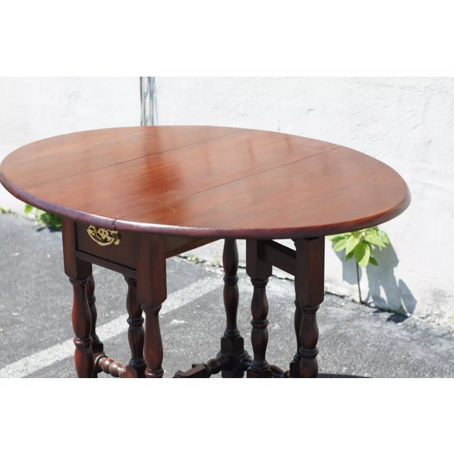 Brown English Walnut Jacobean Drop Leaf Table 19th Century For Sale - Image 8 of 12