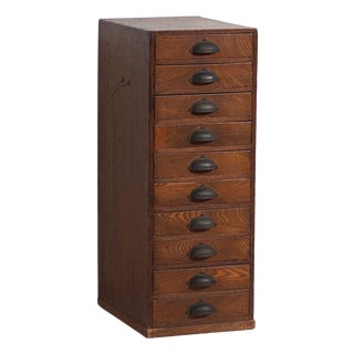 Tall Japanese Ten-Drawer Cabinet For Sale