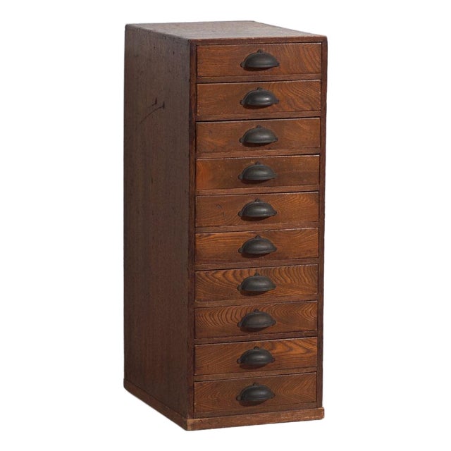 Tall Japanese Ten-Drawer Cabinet For Sale