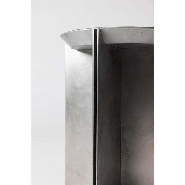 Metal H6 Hand Decorated Metal & Aluminium Side Table by Studio Nyx For Sale - Image 7 of 17
