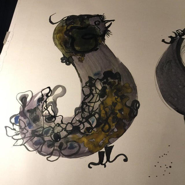 Anne Body, The Great Combat, Mixed Media on Paper, 1965 For Sale - Image 6 of 15