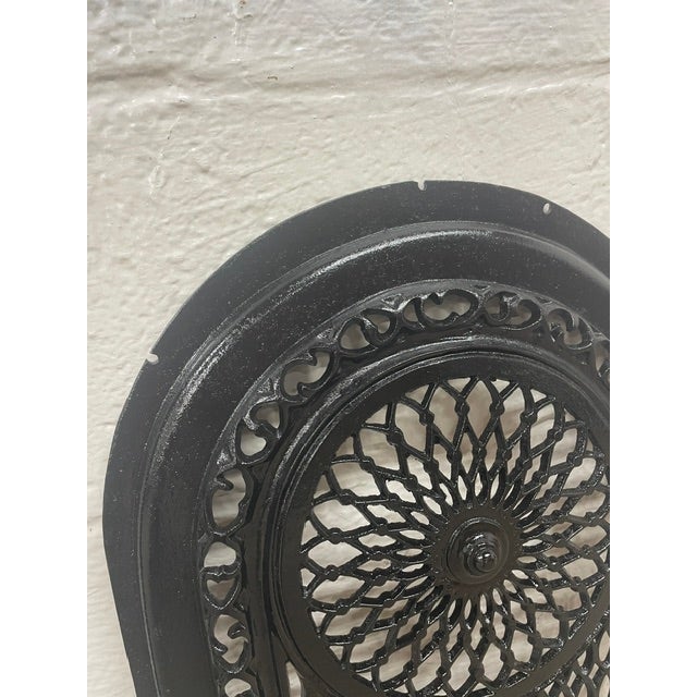 Late 19th Century Late 19th Century Cast Iron Antique Fireplace + Insert With Rosette Cover 27" X 21.25" For Sale - Image 5 of 6