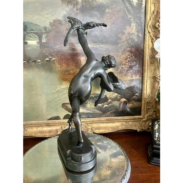 Antique Pompeian Bronze-Clad Danseuse Aux Aras Sculpture For Sale - Image 4 of 5