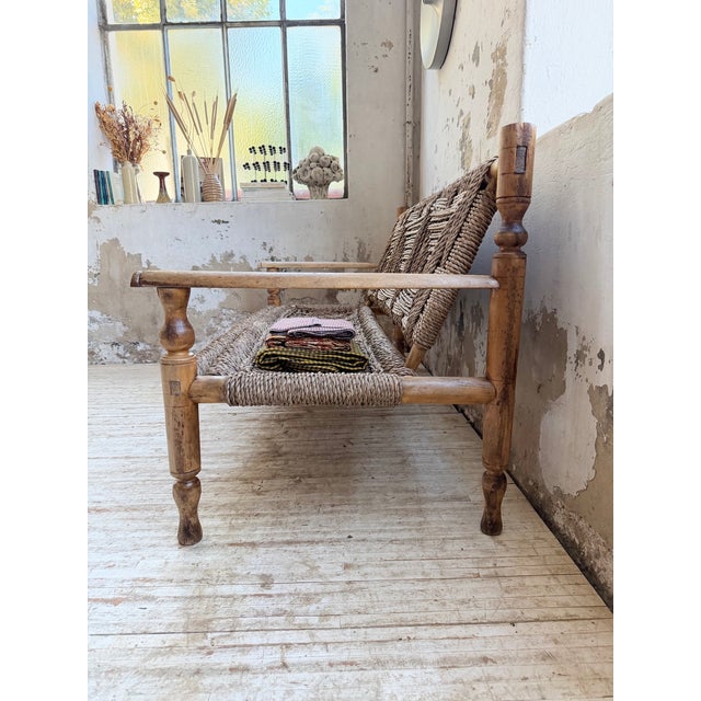 Rope Bench by Adrien Audoux & Frida Minet, 1950s For Sale - Image 14 of 18