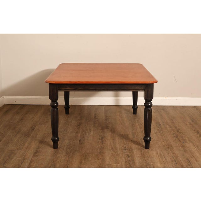 Farmhouse Style Oak Expandable Dining Table For Sale - Image 15 of 18