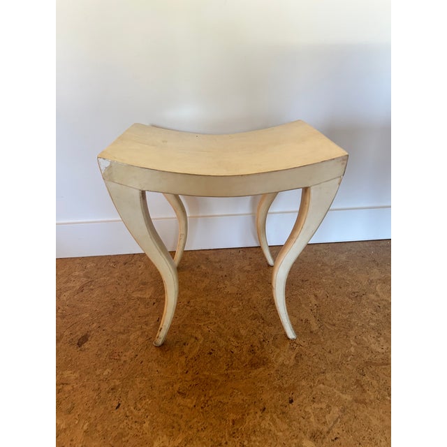 1990s Vintage R & Y Augousti Parchment Mounted Vanity and Stool - Set of 2 For Sale - Image 14 of 17