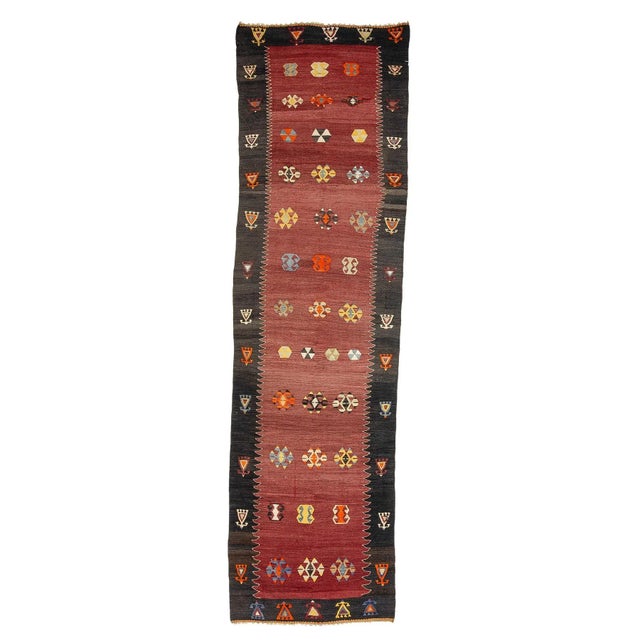 Textile Vintage Turkish Kilim Runner For Sale - Image 7 of 7