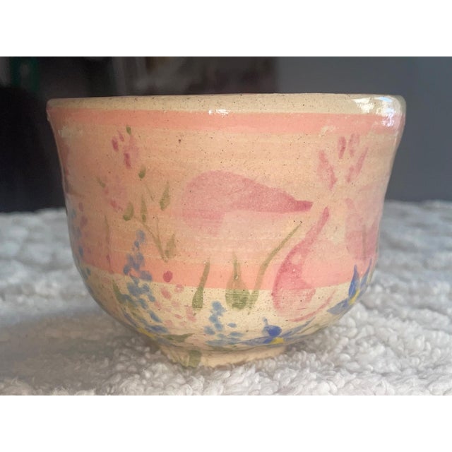 Signed 1994 Studio Pottery Floral Stoneware Bowl For Sale In Providence - Image 6 of 6