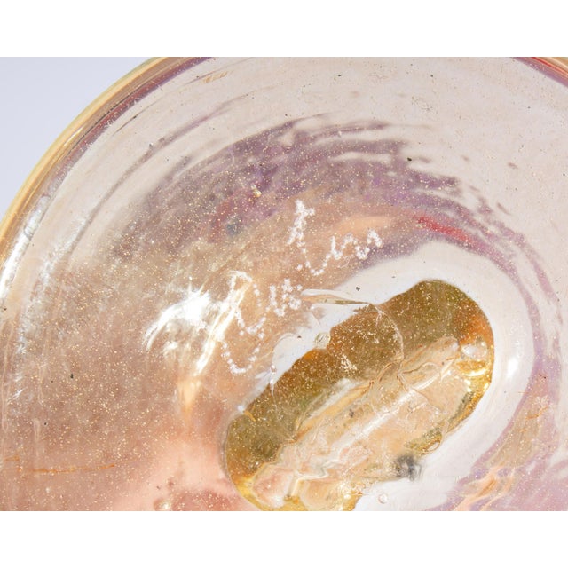 Aaron Slater Signed Art Glass Wine Glass Goblets For Sale - Image 9 of 9