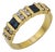 Vintage Sapphire Diamond 14k Yellow Gold Band, Size 9 For Sale