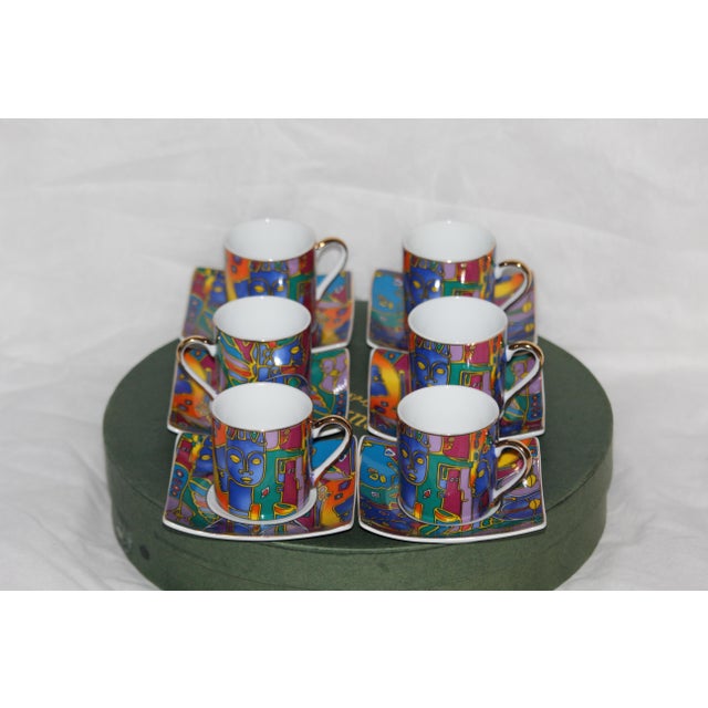 Porcelain Coffee Service, 1990s, Set of 12 For Sale - Image 6 of 18