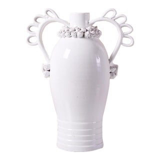 Italian Ceramic Vase "Marria" by Valentina Cameranesi & Walter Usai in White For Sale