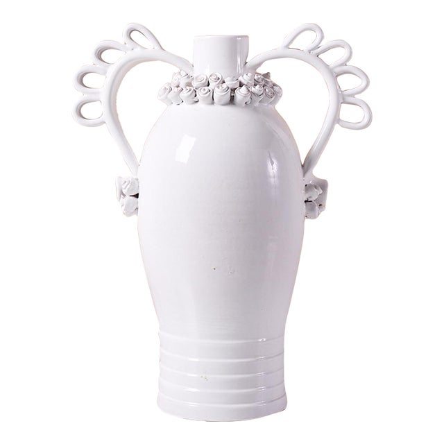 Italian Ceramic Vase "Marria" by Valentina Cameranesi & Walter Usai in White For Sale