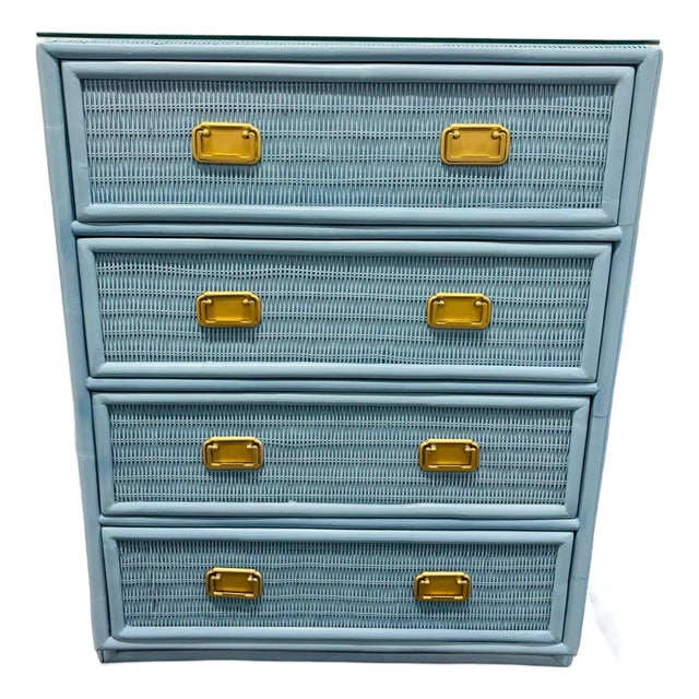 Coastal Chic Rattan Wicker Dresser For Sale