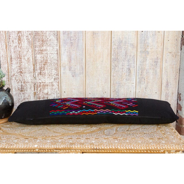 Early 21st Century Long Vintage Mayan Brocade Zyanya Pillow For Sale - Image 5 of 9